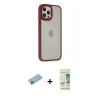 MARSİLYAN™- iPhone 12 Pro Max Kılıf Eksen Doku Prime - Siyah 20D Premium Cam Ekran Koruyucu + Mavi Shine Kamera Lens Koruma Cam
