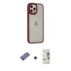 MARSİLYAN™- iPhone 12 Pro Max Kılıf Eksen Doku Prime - Siyah 20D Premium Cam Ekran Koruyucu + Metal Kamera Lens Koruma Cam - GD