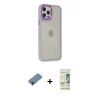 MARSİLYAN™- iPhone 12 Pro Max Kılıf Eksen Doku Prime - Siyah 20D Premium Cam Ekran Koruyucu + Metal Kamera Lens Koruma Cam - KI