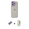 MARSİLYAN™- iPhone 12 Pro Max Kılıf Eksen Doku Prime - Siyah 20D Premium Cam Ekran Koruyucu + Metal Kamera Lens Koruma Cam - GD