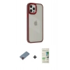 MARSİLYAN™- iPhone 12 Pro Max Kılıf Eksen Doku Prime - Siyah 20D Premium Cam Ekran Koruyucu + Metal Kamera Lens Koruma Cam - KI
