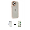 MARSİLYAN™- iPhone 12 Pro Max Kılıf Eksen Doku Prime - Siyah 20D Premium Cam Ekran Koruyucu + Shine Kamera Lens - LT