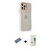 MARSİLYAN™- iPhone 12 Pro Max Kılıf Eksen Doku Prime - Siyah 20D Premium Cam Ekran Koruyucu + Shine Kamera Lens Koruma Cam - GD