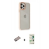 MARSİLYAN™- iPhone 12 Pro Max Kılıf Eksen Doku Prime - Siyah 20D Premium Cam Ekran Koruyucu + Shine Kamera Lens Koruma Cam - SABE