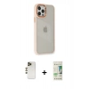 MARSİLYAN™- iPhone 12 Pro Max Kılıf Eksen Doku Prime - Siyah 20D Premium Cam Ekran Koruyucu + Shine Kamera Lens - GD