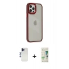 MARSİLYAN™- iPhone 12 Pro Max Kılıf Eksen Doku Prime - Siyah 20D Premium Cam Ekran Koruyucu + Shine Kamera Lens - LT