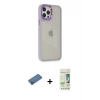 MARSİLYAN™- iPhone 12 Pro Max Kılıf Eksen Doku Prime - Siyah 20D Premium Cam Ekran Koruyucu + Shine Kamera Lens Koruma Cam - GD