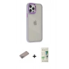 MARSİLYAN™- iPhone 12 Pro Max Kılıf Eksen Doku Prime - Siyah 20D Premium Cam Ekran Koruyucu + Shine Kamera Lens Koruma Cam - SABE