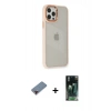 MARSİLYAN™- iPhone 12 Pro Max Kılıf Eksen Doku Prime - Siyah 360 Mat Full Body Arka Koruyucu + Metal Kamera Lens Koruma Cam - KI