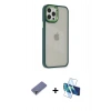 MARSİLYAN™- iPhone 12 Pro Max Kılıf Eksen Doku Prime - Siyah 3D Antistatik Cam Ekran Koruyucu + Metal Kamera Lens Koruma Cam - GD