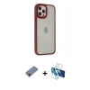 MARSİLYAN™- iPhone 12 Pro Max Kılıf Eksen Doku Prime - Siyah 3D Antistatik Cam Ekran Koruyucu + Metal Kamera Lens Koruma Cam - KI