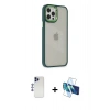 MARSİLYAN™- iPhone 12 Pro Max Kılıf Eksen Doku Prime - Siyah 3D Antistatik Cam Ekran Koruyucu + Shine Kamera Lens - LT