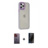MARSİLYAN™- iPhone 12 Pro Max Kılıf Eksen Doku Prime - Siyah 3D Antistatik Hayalet Cam Ekran Koruyucu + Turuncu Neon Fosforlu Kamera Lens