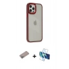 MARSİLYAN™- iPhone 12 Pro Max Kılıf Eksen Doku Prime - Siyah 3D Antistatik Seramik Nano Ekran Koruyucu + Sierra Blue Shine Kamera Lens Koruma Cam