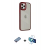 MARSİLYAN™- iPhone 12 Pro Max Kılıf Eksen Doku Prime - Siyah 3D Antistatik Seramik Nano Ekran Koruyucu + Shine Kamera Lens Koruma Cam - PE