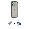 MARSİLYAN™- iPhone 12 Pro Max Kılıf Eksen Doku Prime - Siyah 3D Antistatik Seramik Nano Ekran Koruyucu + Shine Kamera Lens Koruma Cam - PE