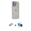 MARSİLYAN™- iPhone 12 Pro Max Kılıf Eksen Doku Prime - Siyah 3D Antistatik Seramik Nano Ekran Koruyucu + Shine Kamera Lens Koruma Cam - MI