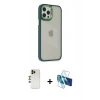 MARSİLYAN™- iPhone 12 Pro Max Kılıf Eksen Doku Prime - Siyah 3D Antistatik Seramik Nano Ekran Koruyucu + Shine Kamera Lens - GD
