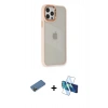 MARSİLYAN™- iPhone 12 Pro Max Kılıf Eksen Doku Prime - Siyah 3D Antistatik Seramik Nano Ekran Koruyucu + Shine Kamera Lens Koruma Cam - GD