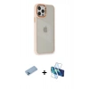 MARSİLYAN™- iPhone 12 Pro Max Kılıf Eksen Doku Prime - Siyah 3D Antistatik Seramik Nano Ekran Koruyucu + Shine Kamera Lens Koruma Cam - MI