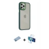 MARSİLYAN™- iPhone 12 Pro Max Kılıf Eksen Doku Prime - Siyah 3D Antistatik Seramik Nano Ekran Koruyucu + Shine Kamera Lens Koruma Cam - MI