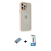 MARSİLYAN™- iPhone 12 Pro Max Kılıf Eksen Doku Prime - Siyah 5D Eko Cam Ekran Koruyucu + Gökkuşağı Shine Kamera Lens Koruma Cam