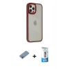 MARSİLYAN™- iPhone 12 Pro Max Kılıf Eksen Doku Prime - Siyah 5D Eko Cam Ekran Koruyucu + Gökkuşağı Shine Kamera Lens Koruma Cam