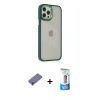 MARSİLYAN™- iPhone 12 Pro Max Kılıf Eksen Doku Prime - Siyah 5D Eko Cam Ekran Koruyucu + Metal Kamera Lens Koruma Cam - GD