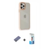 MARSİLYAN™- iPhone 12 Pro Max Kılıf Eksen Doku Prime - Siyah 5D Eko Cam Ekran Koruyucu + Metal Kamera Lens Koruma Cam - GD