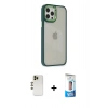MARSİLYAN™- iPhone 12 Pro Max Kılıf Eksen Doku Prime - Siyah 5D Eko Cam Ekran Koruyucu + Gold Shine Kamera Lens