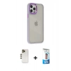 MARSİLYAN™- iPhone 12 Pro Max Kılıf Eksen Doku Prime - Siyah 5D Eko Cam Ekran Koruyucu + Gold Shine Kamera Lens