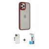 MARSİLYAN™- iPhone 12 Pro Max Kılıf Eksen Doku Prime - Siyah 5D Eko Cam Ekran Koruyucu + Gold Shine Kamera Lens