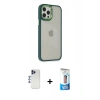 MARSİLYAN™- iPhone 12 Pro Max Kılıf Eksen Doku Prime - Siyah 5D Eko Cam Ekran Koruyucu + Shine Kamera Lens - LT