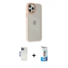 MARSİLYAN™- iPhone 12 Pro Max Kılıf Eksen Doku Prime - Siyah 5D Eko Cam Ekran Koruyucu + Shine Kamera Lens - LT