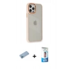 MARSİLYAN™- iPhone 12 Pro Max Kılıf Eksen Doku Prime - Siyah 5D Eko Cam Ekran Koruyucu + Mavi Shine Kamera Lens Koruma Cam