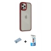 MARSİLYAN™- iPhone 12 Pro Max Kılıf Eksen Doku Prime - Siyah 5D Eko Cam Ekran Koruyucu + Mavi Shine Kamera Lens Koruma Cam