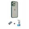 MARSİLYAN™- iPhone 12 Pro Max Kılıf Eksen Doku Prime - Siyah 5D Eko Cam Ekran Koruyucu + Metal Kamera Lens Koruma Cam - KI