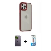 MARSİLYAN™- iPhone 12 Pro Max Kılıf Eksen Doku Prime - Siyah 5D Eko Cam Ekran Koruyucu + Neon Fosforlu Kamera Lens - YL
