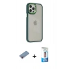 MARSİLYAN™- iPhone 12 Pro Max Kılıf Eksen Doku Prime - Siyah 5D Eko Cam Ekran Koruyucu + Shine Kamera Lens Koruma Cam - PE