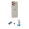 MARSİLYAN™- iPhone 12 Pro Max Kılıf Eksen Doku Prime - Siyah 5D Eko Cam Ekran Koruyucu + Shine Kamera Lens Koruma Cam - GD