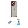 MARSİLYAN™- iPhone 12 Pro Max Kılıf Eksen Doku Prime - Siyah 5D Eko Cam Ekran Koruyucu + Shine Kamera Lens Koruma Cam - PE