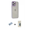 MARSİLYAN™- iPhone 12 Pro Max Kılıf Eksen Doku Prime - Siyah 6D Mat Seramik Hayalet Nano Ekran Koruyucu + Shine Kamera Lens Koruma Cam - MI