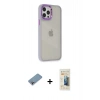 MARSİLYAN™- iPhone 12 Pro Max Kılıf Eksen Doku Prime - Siyah 6D Mat Seramik Hayalet Nano Ekran Koruyucu + Shine Kamera Lens Koruma Cam - GI