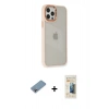 MARSİLYAN™- iPhone 12 Pro Max Kılıf Eksen Doku Prime - Siyah 6D Mat Seramik Hayalet Nano Ekran Koruyucu + Shine Kamera Lens Koruma Cam - GI