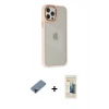 MARSİLYAN™- iPhone 12 Pro Max Kılıf Eksen Doku Prime - Siyah 6D Mat Seramik Hayalet Nano Ekran Koruyucu + Siyah Metal Kamera Lens Koruma Cam