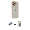 MARSİLYAN™- iPhone 12 Pro Max Kılıf Eksen Doku Prime - Siyah 6D Mat Seramik Hayalet Nano Ekran Koruyucu + Siyah Shine Kamera Lens Koruma Cam