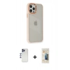 MARSİLYAN™- iPhone 12 Pro Max Kılıf Eksen Doku Prime - Siyah 6D Mat Seramik Hayalet Nano Ekran Koruyucu + Shine Kamera Lens - LT