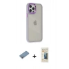 MARSİLYAN™- iPhone 12 Pro Max Kılıf Eksen Doku Prime - Siyah 6D Mat Seramik Hayalet Nano Ekran Koruyucu + Shine Kamera Lens Koruma Cam - GS