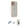 MARSİLYAN™- iPhone 12 Pro Max Kılıf Eksen Doku Prime - Siyah 6D Mat Seramik Hayalet Nano Ekran Koruyucu + Shine Kamera Lens Koruma Cam - MI