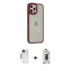 MARSİLYAN™- iPhone 12 Pro Max Kılıf Eksen Doku Prime - Siyah Bilvis Hayalet Cam Ekran Koruyucu + Shine Kamera Lens - GD